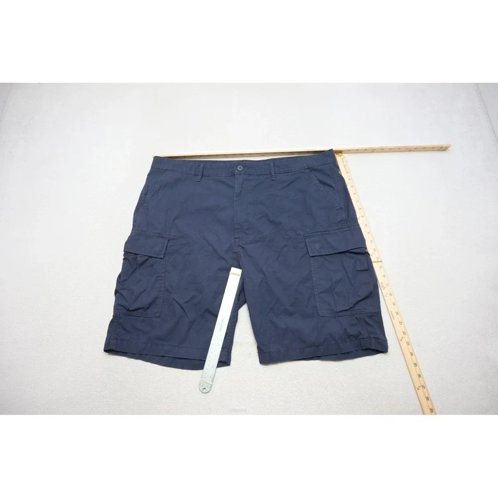 Levi Strauss & Co Cargo Shorts Mens 44 Navy Blue Ripstop Cotton Utility EUC